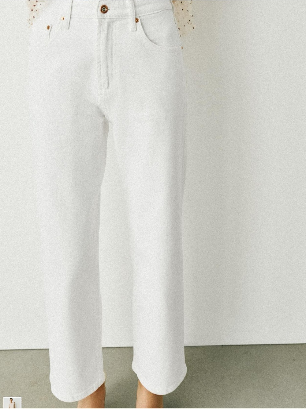 Low Rise White Straight-Leg Jeans